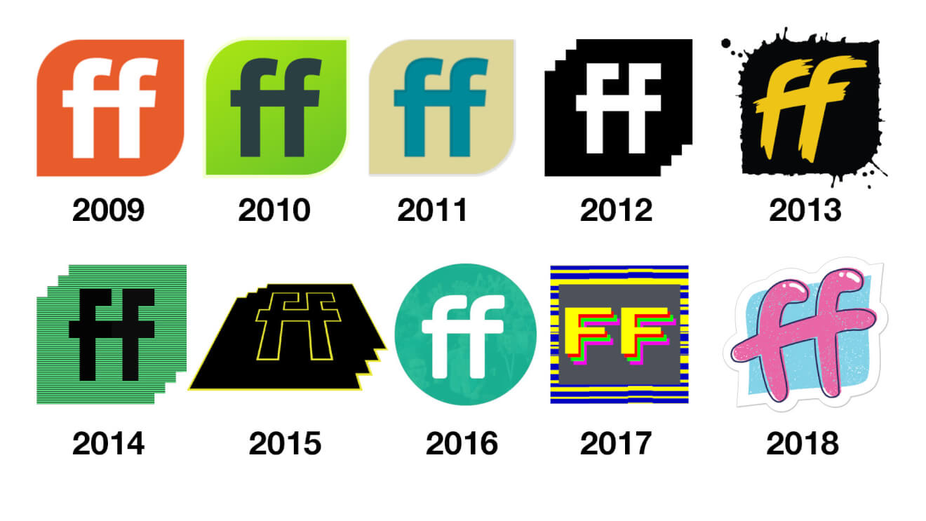 10 years of ffconf logos