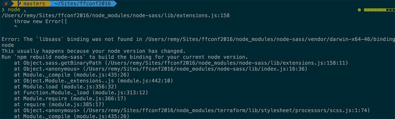 node crashes because node 6 is required for this particular project
