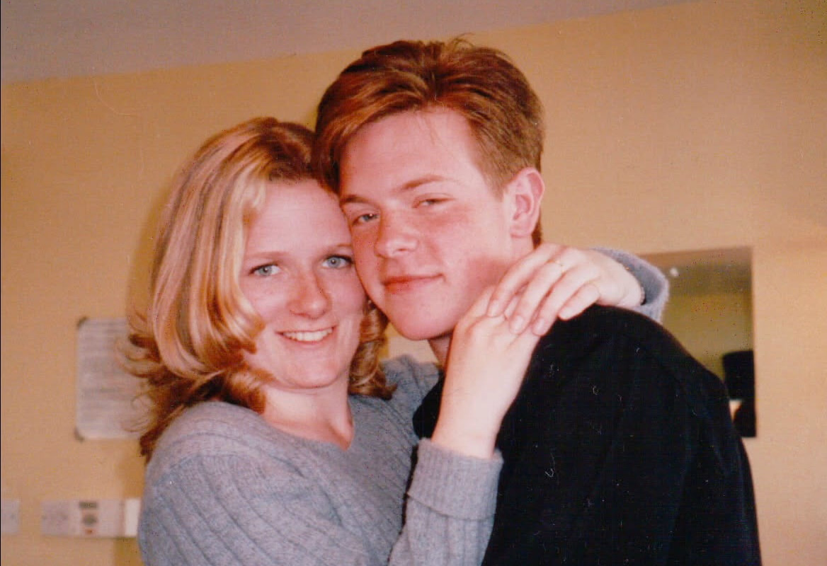 A picture of Remy and Julie when they were just babies, both looking dreamily into the camera